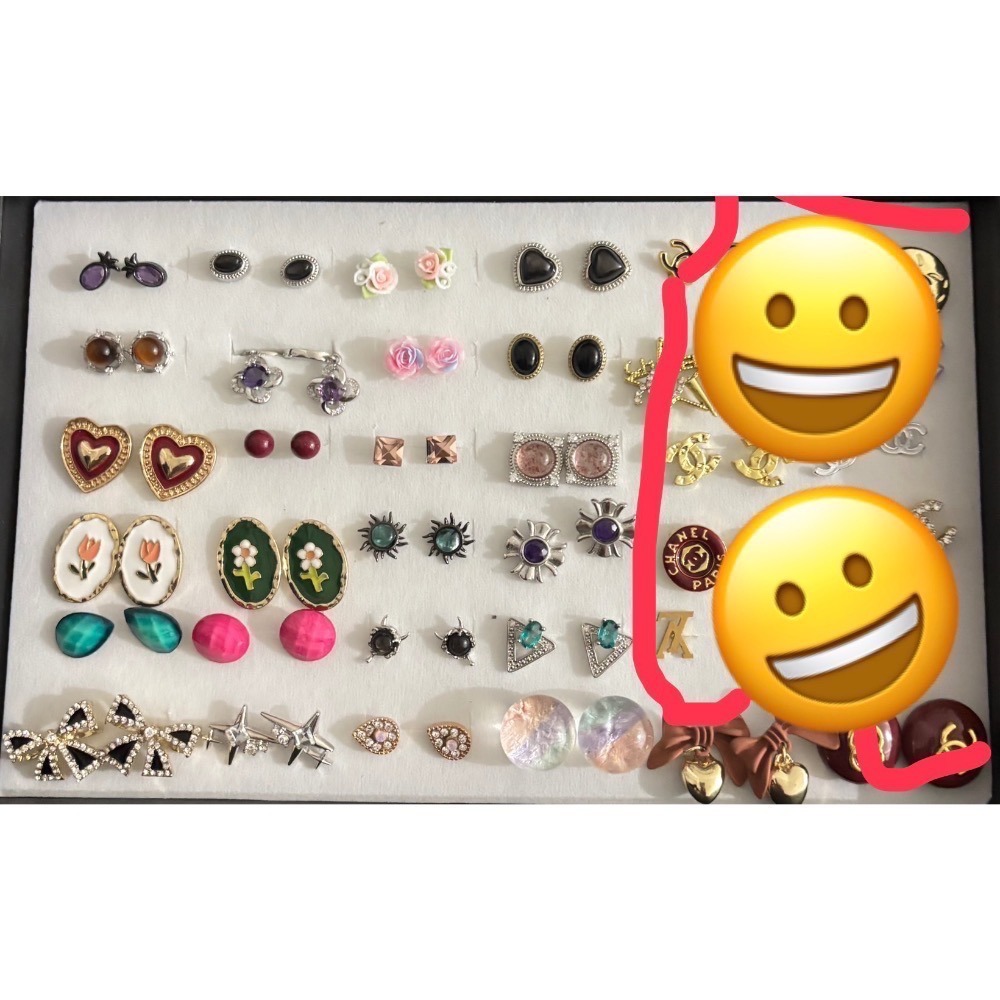 1個月都戴不重覆～一天不到1.5元～就當拋棄式耳釘來戴吧～36對耳釘連盒一起送給您～只要99元  盲拍出清價～～不選款～-細節圖2