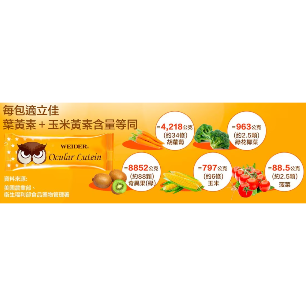 威德適立佳葉黃素3gx60包WEIDER Ocular Lutein 3gX60Sachet(有效期:2026年3月)-細節圖3