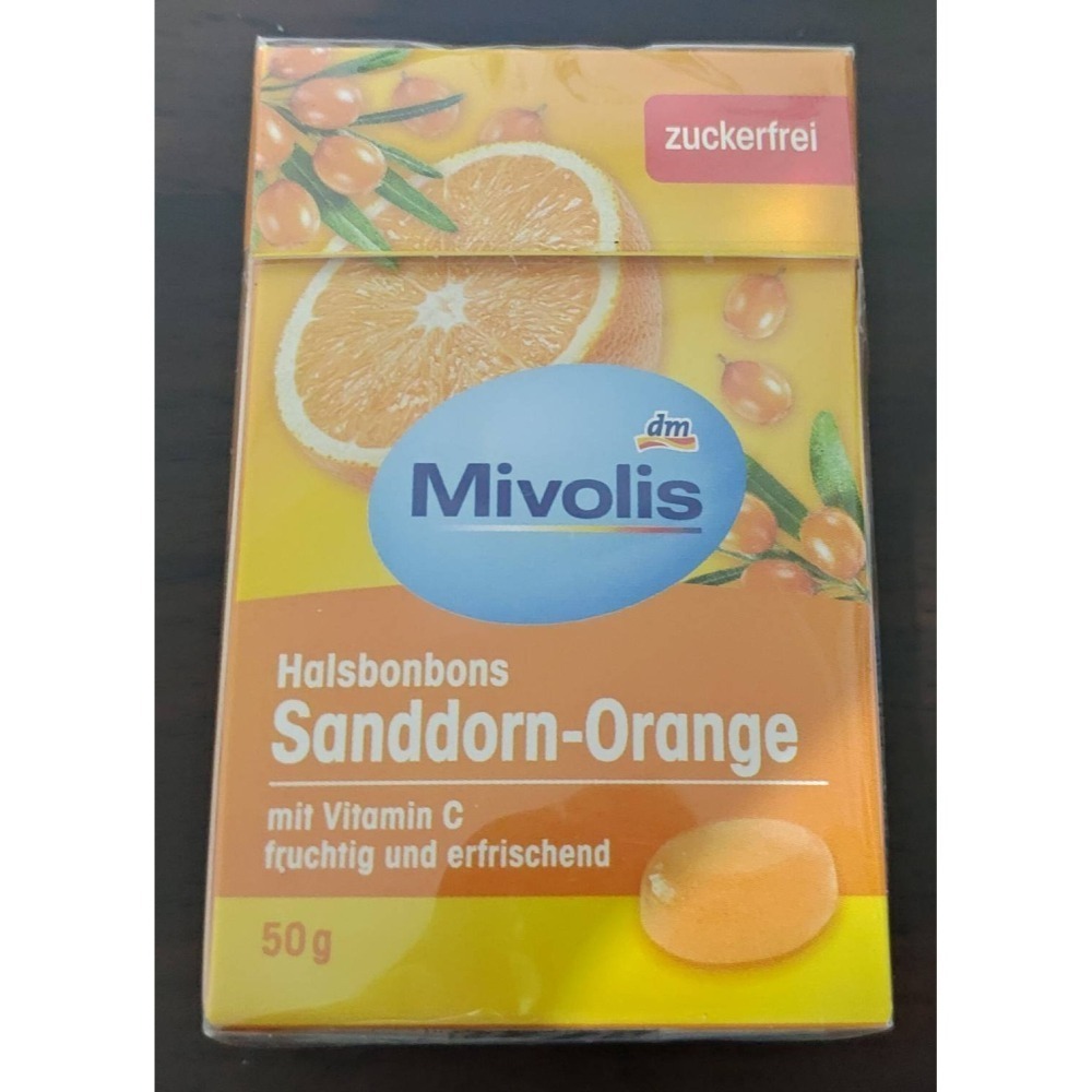 德國DM Mivolis 無糖 維他命C喉糖(口味: 橙子/接骨木黑加侖/檸檬薑)-細節圖3