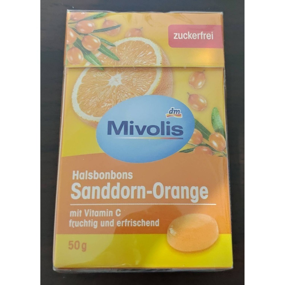 德國DM Mivolis 無糖 維他命C喉糖(口味: 橙子/接骨木黑加侖/檸檬薑)-規格圖5