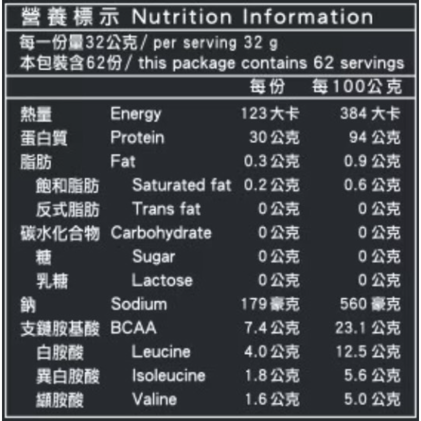 豐力富_分離乳清蛋白粉_無糖原味_2kgs_Whey protein lsolate zero sugar-細節圖2