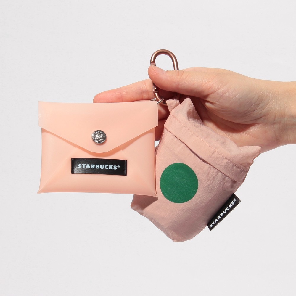 ［吉力揪愛買］日本星巴克2025春季限定2層式TOGO 環保購物袋+收納包及卡片包 藍色/粉色-細節圖8