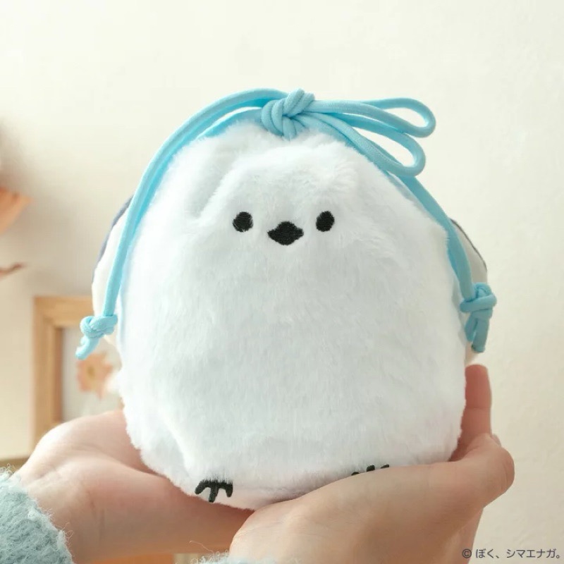 ［吉力揪愛買］日本郵便局X ぼく、シマエナガ聯名第二彈「滿滿的雪之妖精」長尾山雀毛茸茸束口袋-細節圖2