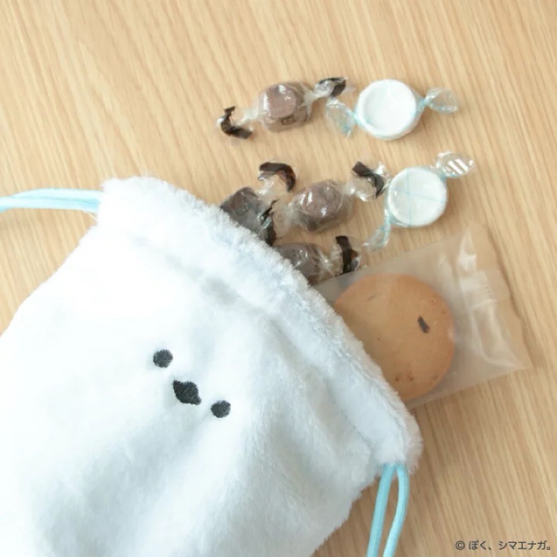 ［吉力揪愛買］日本郵便局X ぼく、シマエナガ聯名第二彈「滿滿的雪之妖精」長尾山雀毛茸茸束口袋-細節圖4