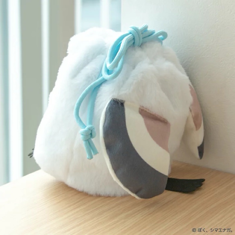 ［吉力揪愛買］日本郵便局X ぼく、シマエナガ聯名第二彈「滿滿的雪之妖精」長尾山雀毛茸茸束口袋-細節圖5