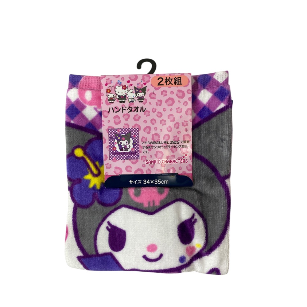 ［吉力揪愛買］日本限定販售-日本しまむら X 三麗鷗SANRIO角色聯名手帕毛巾2入/組-細節圖4