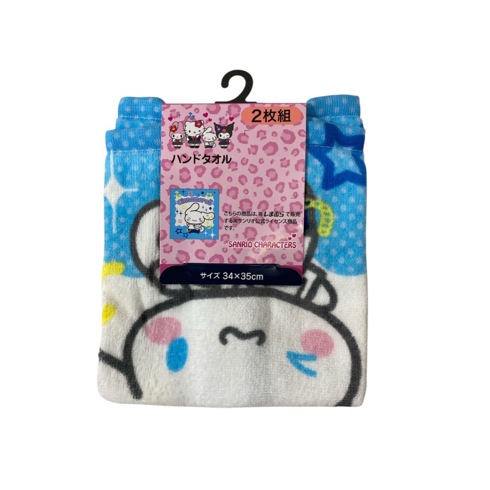 ［吉力揪愛買］日本限定販售-日本しまむら X 三麗鷗SANRIO角色聯名手帕毛巾2入/組-細節圖5