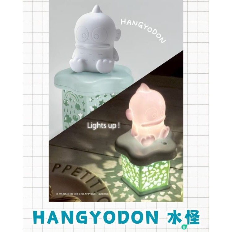［吉力揪愛買］日本DAISO X SANRIO 立體公仔星空小夜燈-漢頓-規格圖5