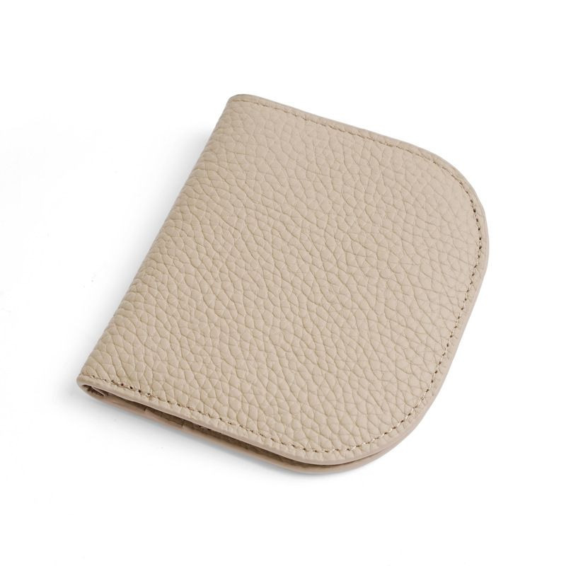 理塔。現貨真皮超薄多色時尚半月型彎月型短夾小錢包 素色款-規格圖3