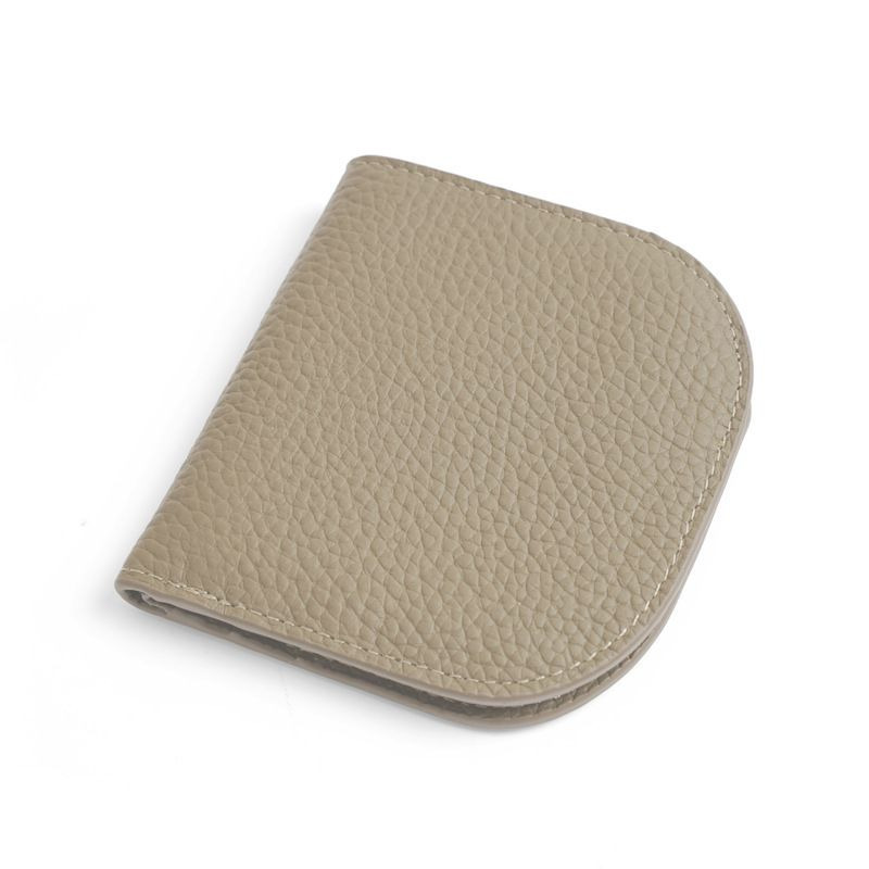 理塔。現貨真皮超薄多色時尚半月型彎月型短夾小錢包 素色款-規格圖3