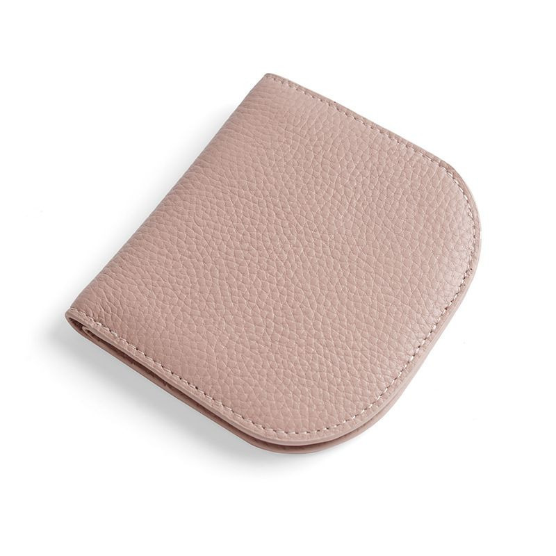 理塔。現貨真皮超薄多色時尚半月型彎月型短夾小錢包 素色款-規格圖3