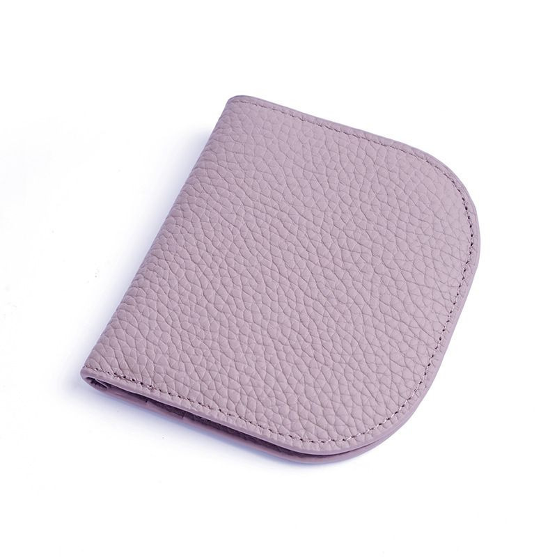 理塔。現貨真皮超薄多色時尚半月型彎月型短夾小錢包 素色款-規格圖3