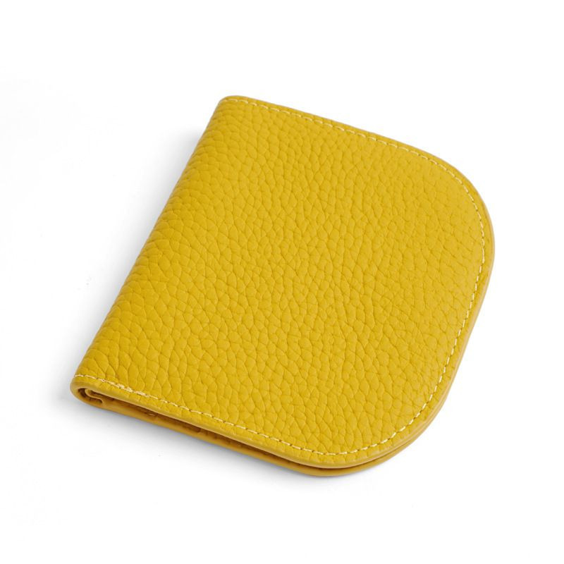 理塔。現貨真皮超薄多色時尚半月型彎月型短夾小錢包 素色款-規格圖3