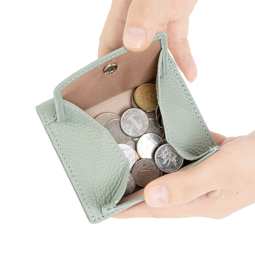 理塔。現貨真皮超薄多色時尚方型短夾小錢包-細節圖3