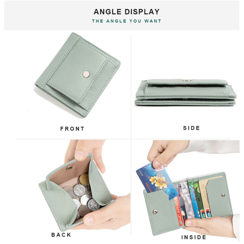 理塔。現貨真皮超薄多色時尚方型短夾小錢包-細節圖4