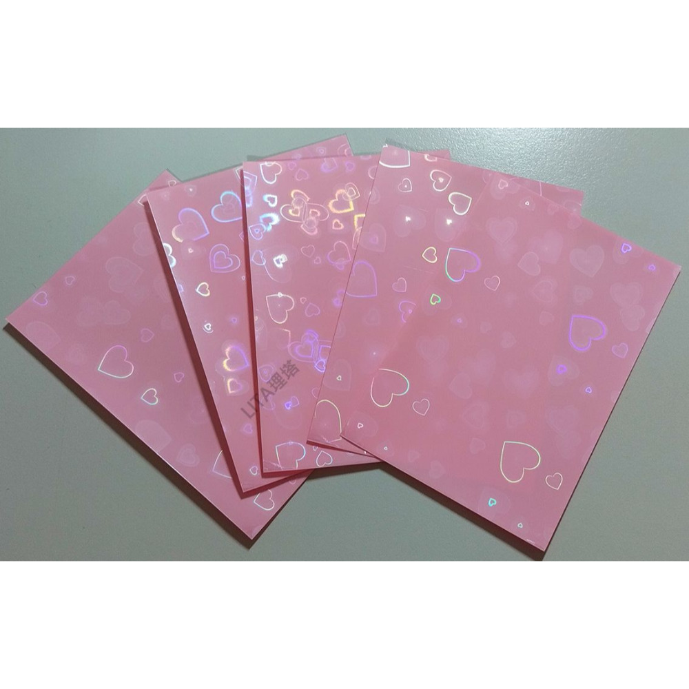 愛心雷射磨砂櫻花粉 61*91mm10入