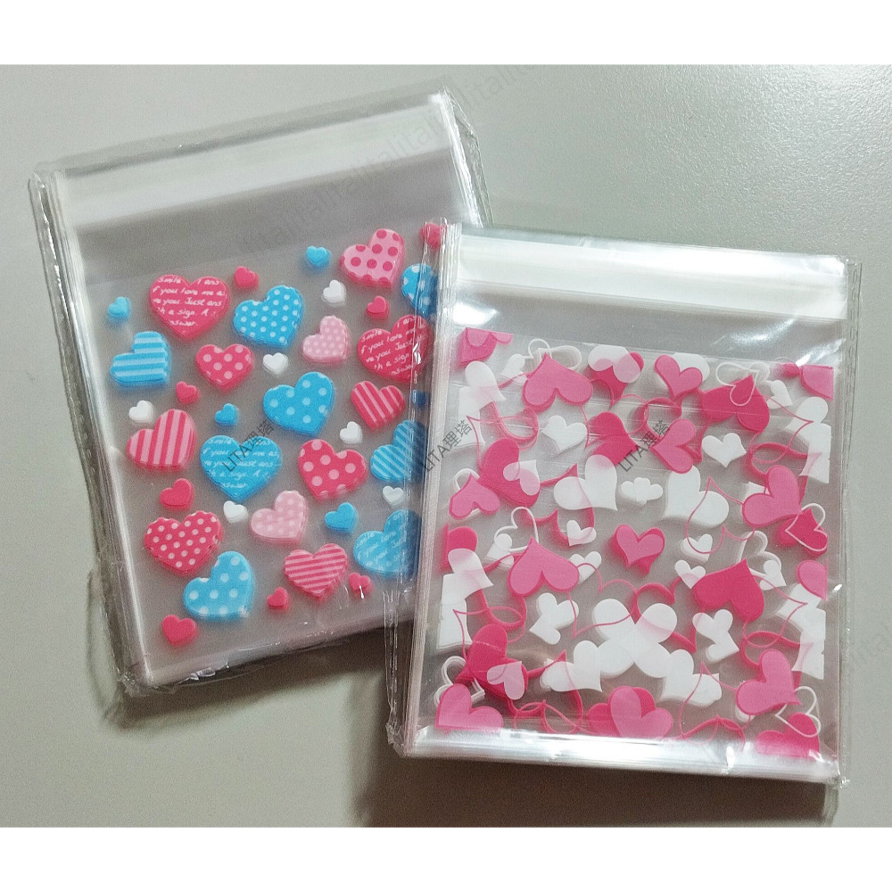 粉藍愛心 100*100mm 10入