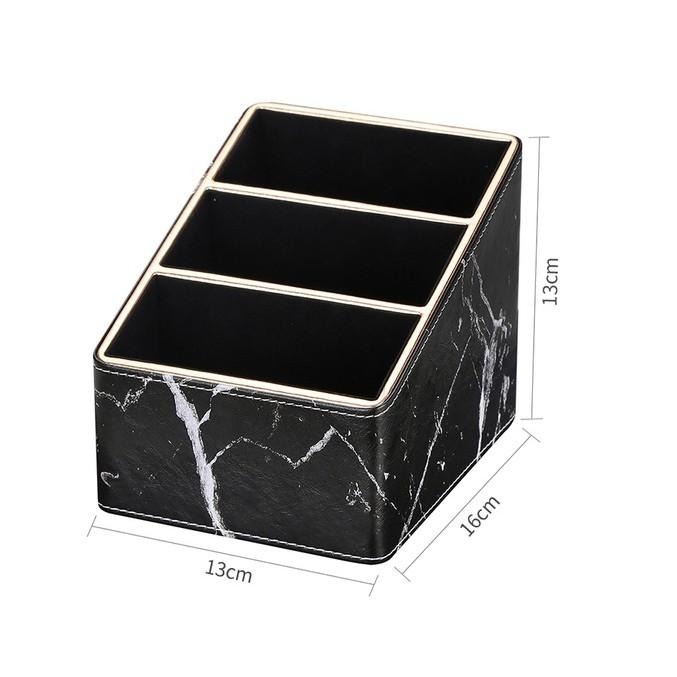 桌上收納盒 桌面收納盒 置物盒 分隔盒 整理盒 遙控器收納盒 化妝品收納盒 文具收納盒 大理石紋收納盒-細節圖5