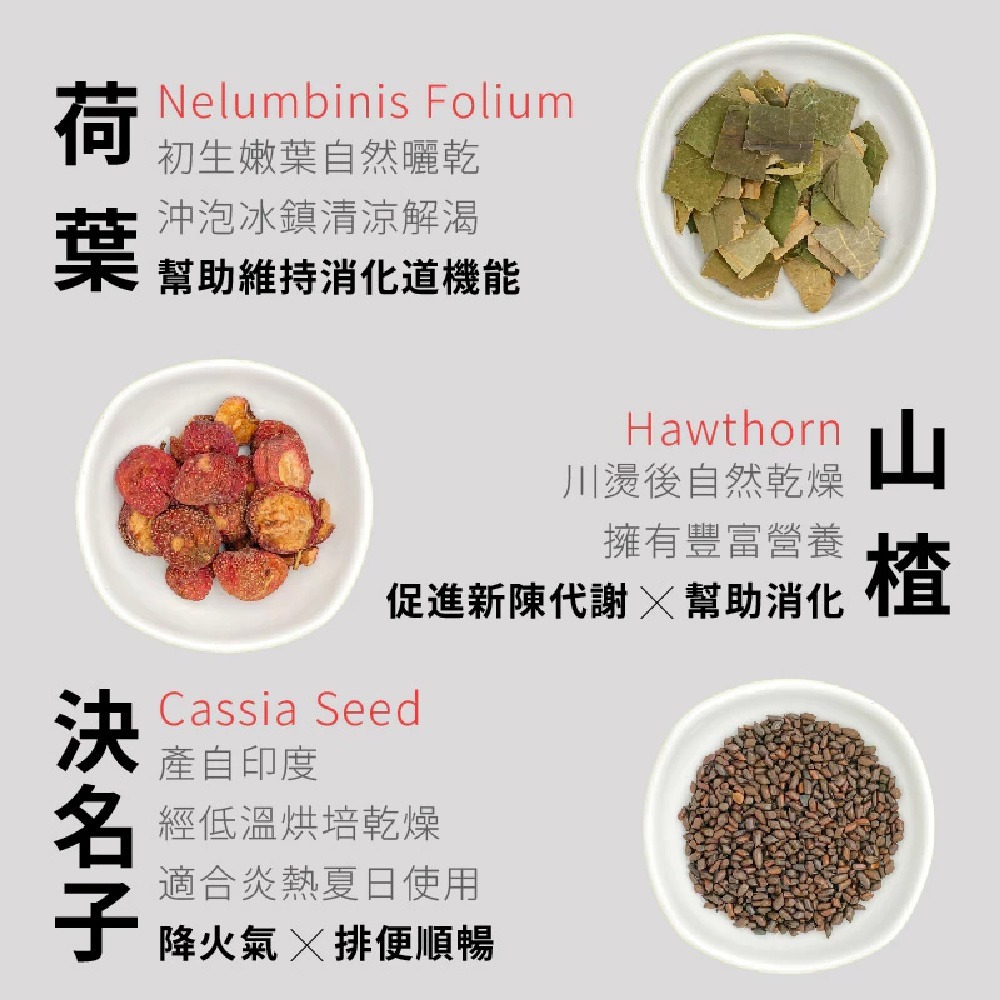 【日悅本草】月半輕盈茶｜使排便順暢 幫助消化｜山楂荷葉茶｜荷葉/山楂/決明子/玫瑰/炙甘草/陳皮｜台灣製造｜漢方養生茶包-細節圖2