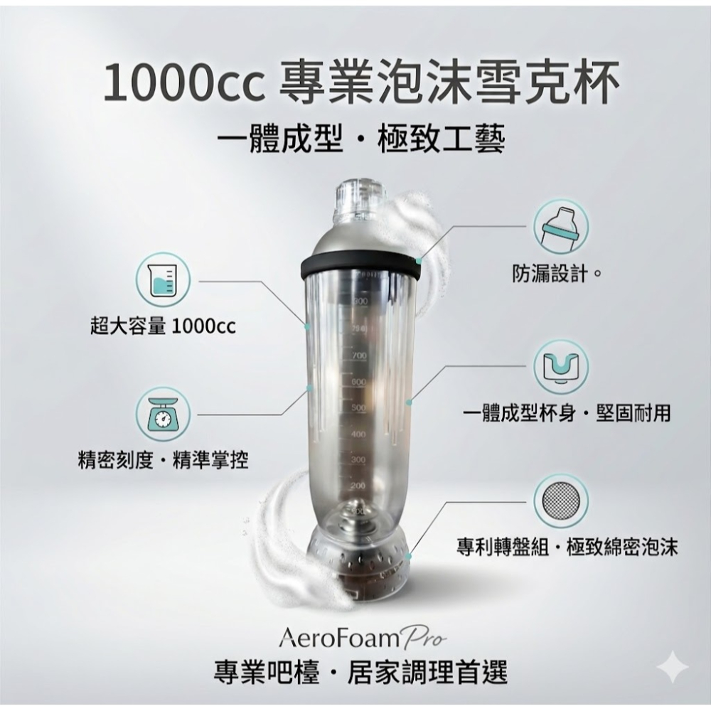 泡沫雪克機一體成型1000cc杯身（ 不含杯蓋）不含軸心-細節圖2