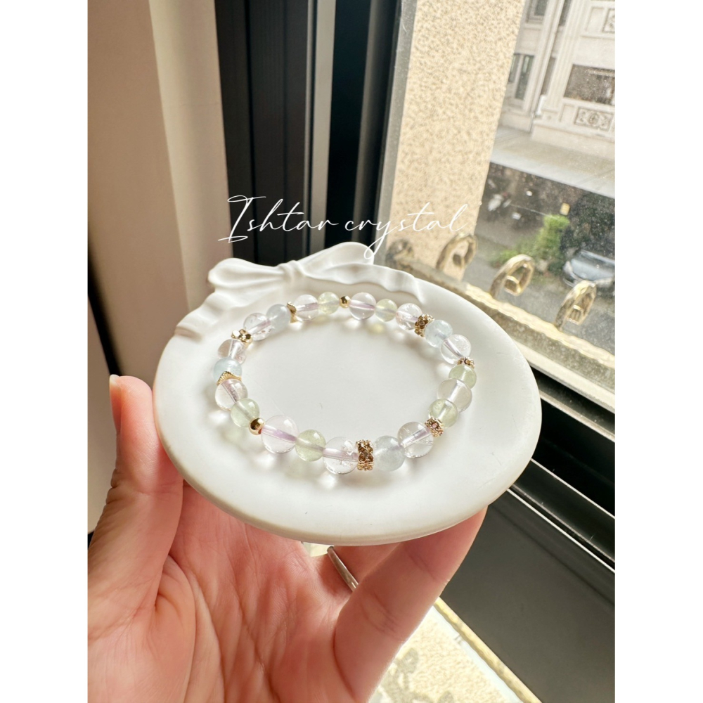 強力推薦❣️溫柔色系🧚‍♀️設計款160｜雷姆利亞·六芒星粉晶·海綠寶·海藍寶-細節圖4