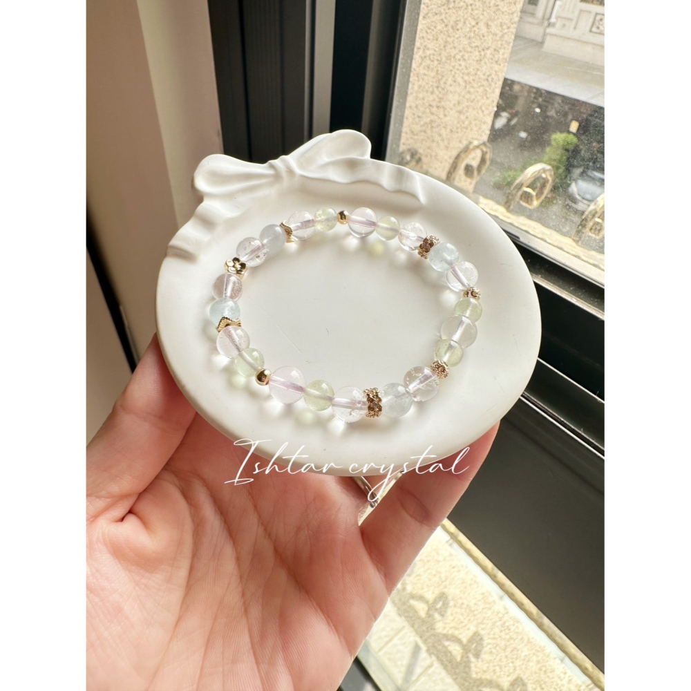 強力推薦❣️溫柔色系🧚‍♀️設計款160｜雷姆利亞·六芒星粉晶·海綠寶·海藍寶-細節圖5