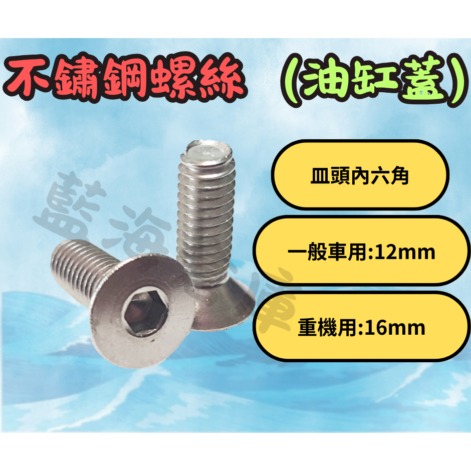 一般車種 皿頭內六角 長12mm
