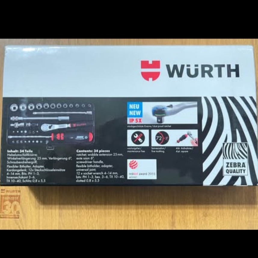 WURTH 福士 工具 2分 1/4英吋 防塵套筒扳手組 34件組 套筒扳手 套筒 扳手 防塵扳手-細節圖2