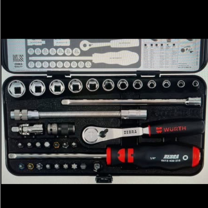 WURTH 福士 工具 2分 1/4英吋 防塵套筒扳手組 34件組 套筒扳手 套筒 扳手 防塵扳手-細節圖3