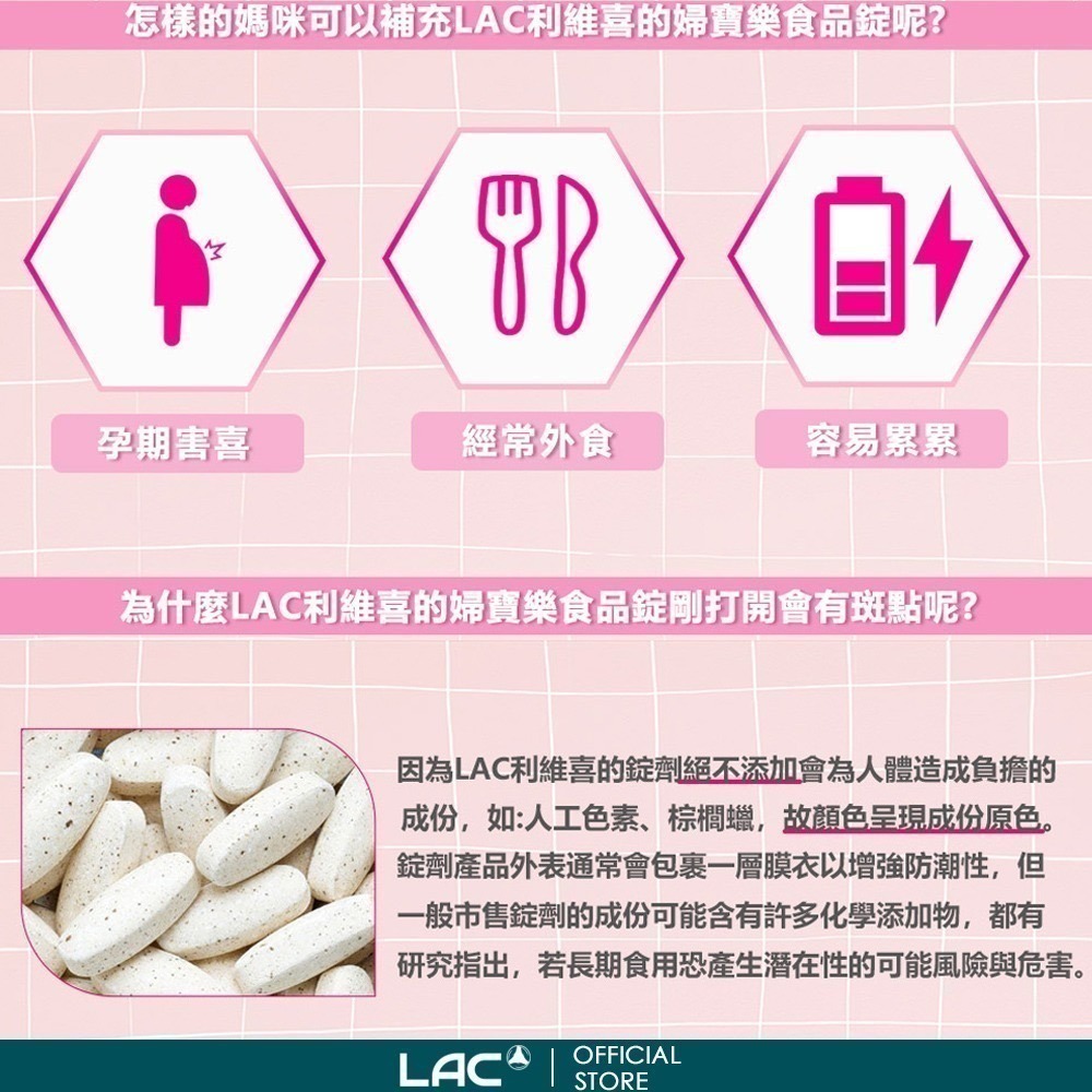 【LAC 利維喜】 婦寶樂孕婦綜合維他命120錠-細節圖7
