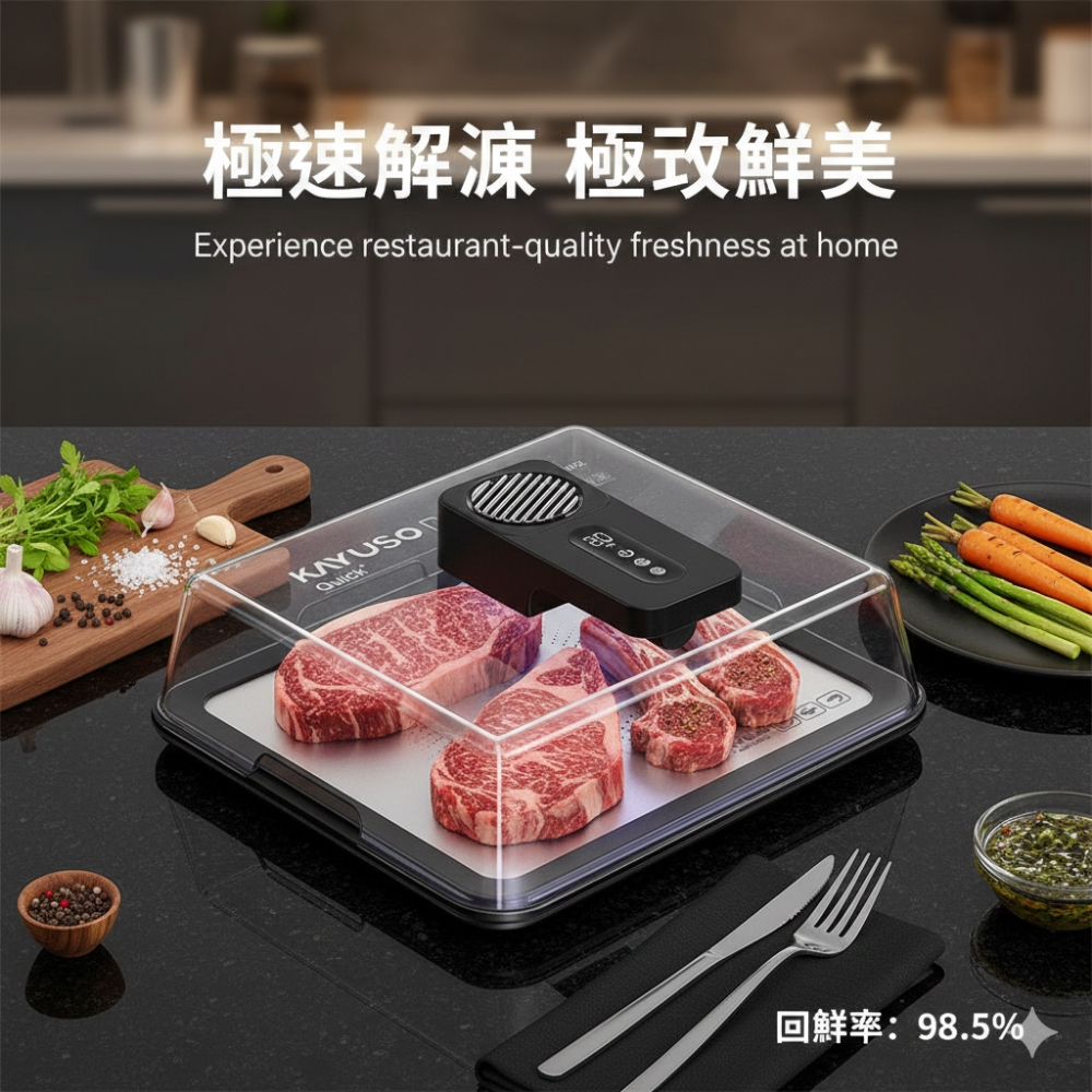 極速回鮮解凍盒 牛排 鮭魚 解凍板 解凍盒-細節圖2