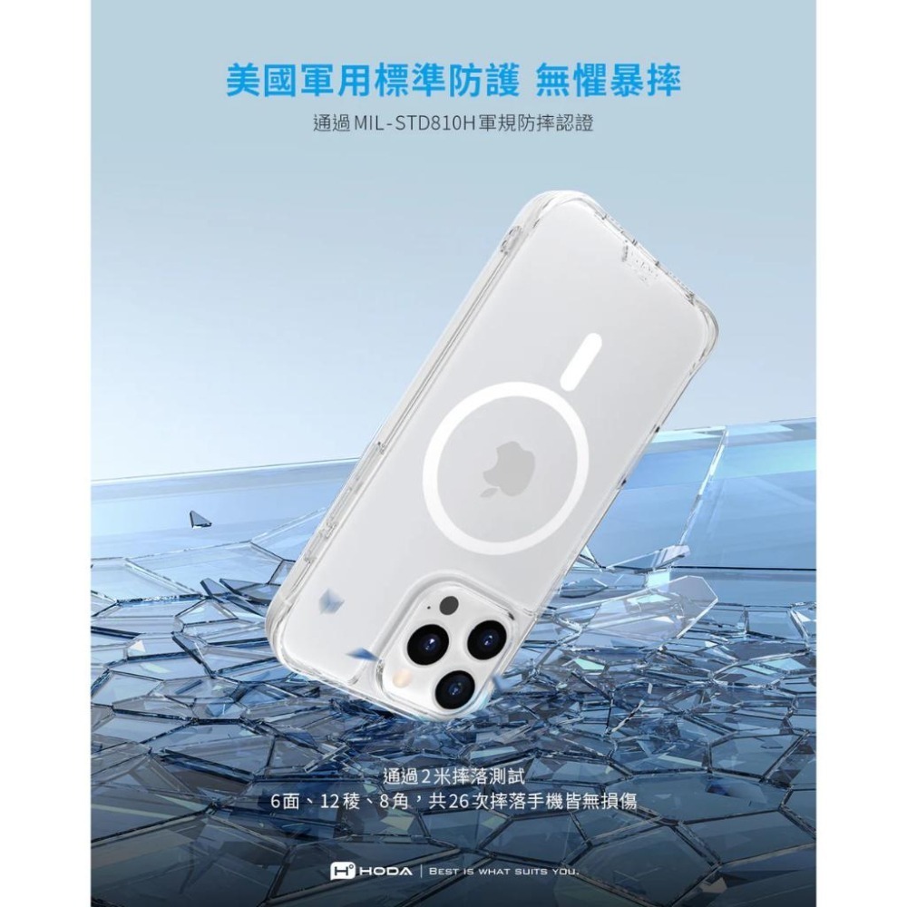 hoda 晶石玻璃軍規防摔保護殼 MagSafe 適用 iPhone 17 16 15 14 13 12 手機殼-細節圖6