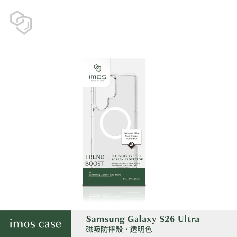 imos 透明軍規防摔殼 磁吸殼 透明殼 黑色 S26 Ultra 25 Ultra magsafe-規格圖9