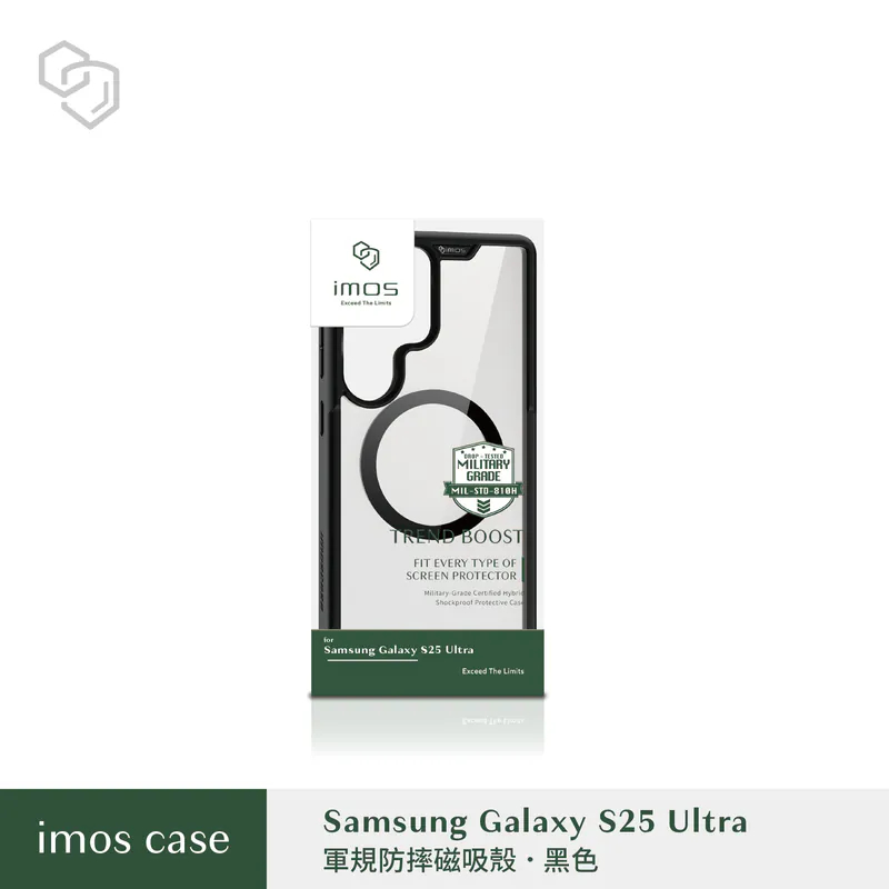 imos 透明軍規防摔殼 磁吸殼 透明殼 黑色 S26 Ultra 25 Ultra magsafe-規格圖9