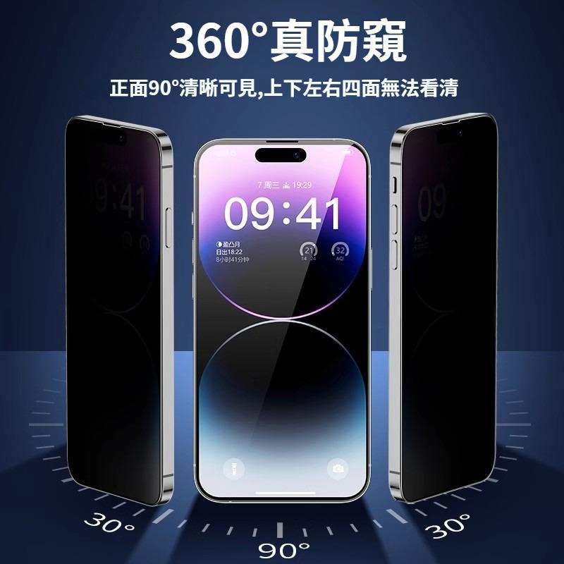 360度防偷窺滿版玻璃貼 霧面防窺 保護貼 iPhone 17 16 15 14 13 12 11 Pro Max XR-細節圖2
