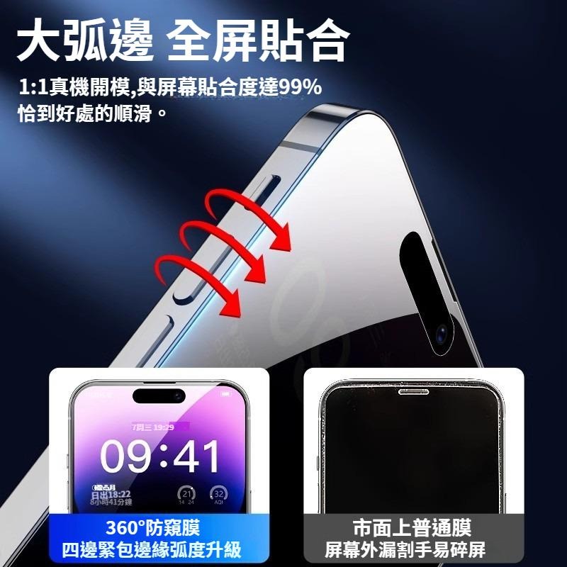 360度防偷窺滿版玻璃貼 霧面防窺 保護貼 iPhone 17 16 15 14 13 12 11 Pro Max XR-細節圖3