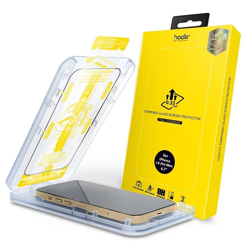 hoda 亮面玻璃保護貼附無塵太空艙貼膜神器 適用iPhone 17 16 15 14 13 12 11 SE系列-規格圖9