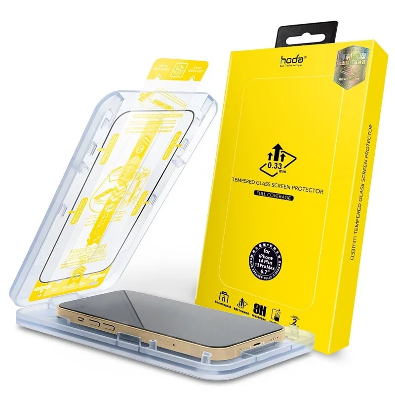 hoda 亮面玻璃保護貼附無塵太空艙貼膜神器 適用iPhone 17 16 15 14 13 12 11 SE系列-規格圖9