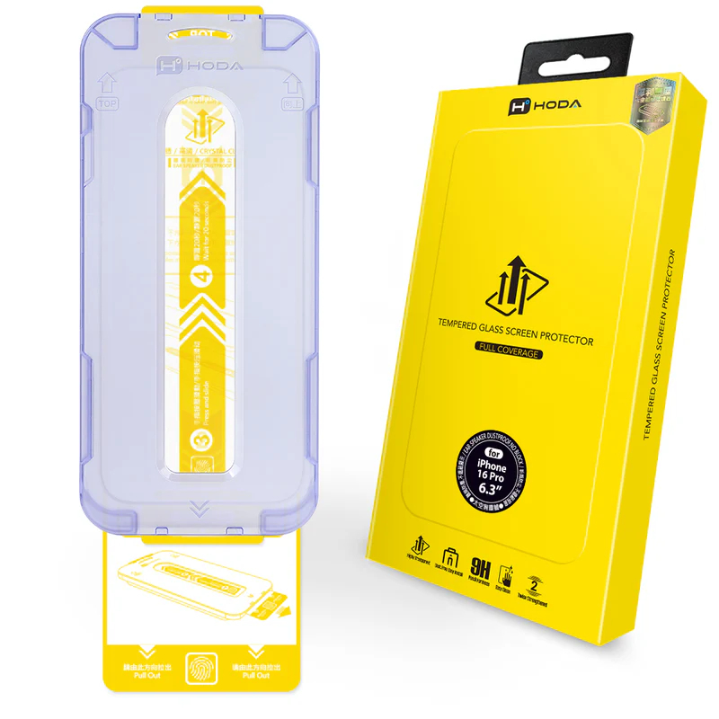 hoda 亮面玻璃保護貼附無塵太空艙貼膜神器 適用iPhone 17 16 15 14 13 12 11 SE系列-規格圖9