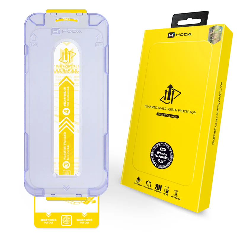 hoda 亮面玻璃保護貼附無塵太空艙貼膜神器 適用iPhone 17 16 15 14 13 12 11 SE系列-規格圖9