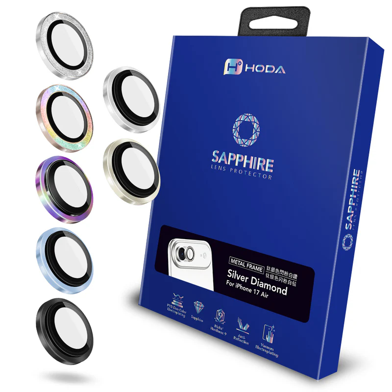 hoda 藍寶石鏡頭保護貼 iPhone 17 /16 系列適用，金屬框設計，燒鈦工藝-規格圖10