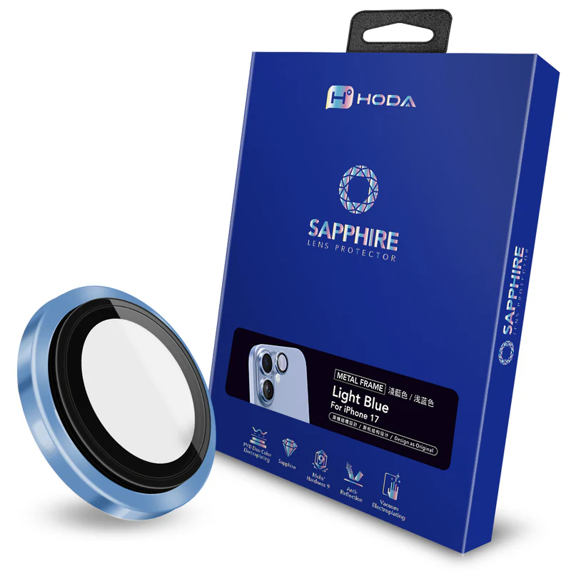 hoda 藍寶石鏡頭保護貼 iPhone 17 /16 系列適用，金屬框設計，燒鈦工藝-規格圖10