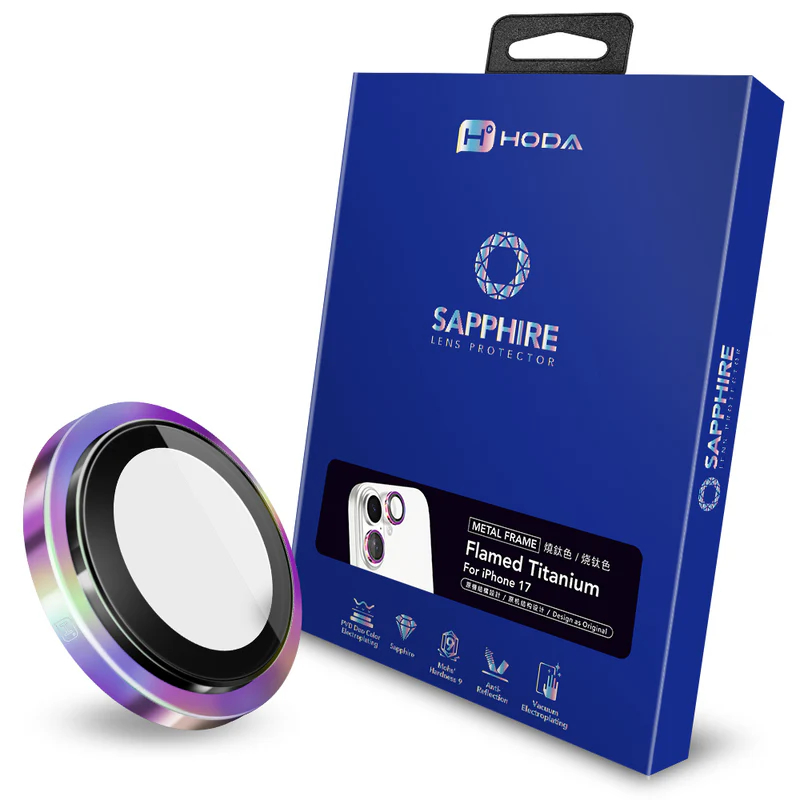 hoda 藍寶石鏡頭保護貼 iPhone 17 /16 系列適用，金屬框設計，燒鈦工藝-規格圖10