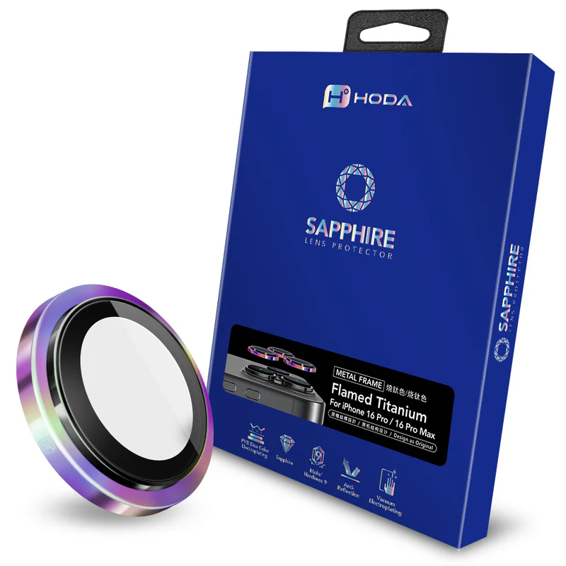 hoda 藍寶石鏡頭保護貼 iPhone 17 /16 系列適用，金屬框設計，燒鈦工藝-規格圖10