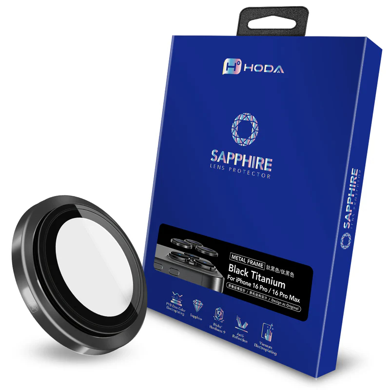 hoda 藍寶石鏡頭保護貼 iPhone 17 /16 系列適用，金屬框設計，燒鈦工藝-規格圖10