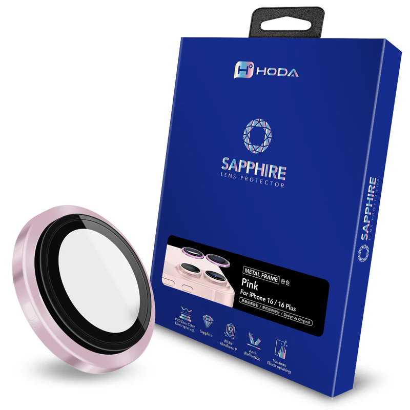 hoda 藍寶石鏡頭保護貼 iPhone 17 /16 系列適用，金屬框設計，燒鈦工藝-規格圖10