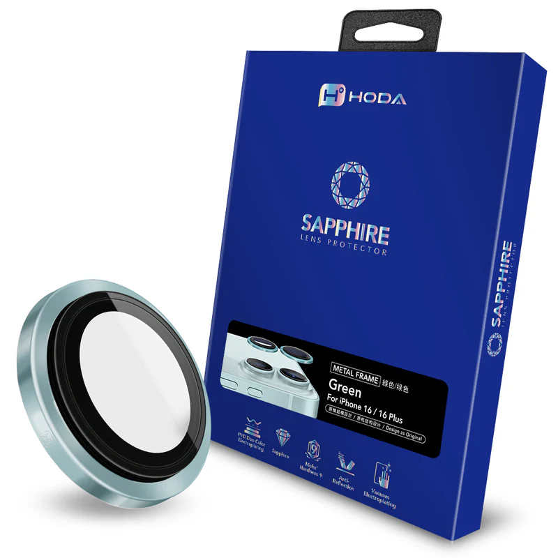 hoda 藍寶石鏡頭保護貼 iPhone 17 /16 系列適用，金屬框設計，燒鈦工藝-規格圖10