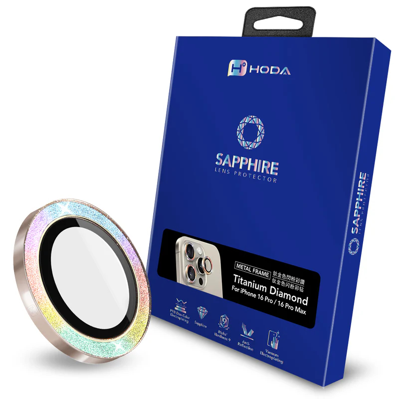 hoda 藍寶石鏡頭保護貼 iPhone 17 /16 系列適用，金屬框設計，燒鈦工藝-規格圖10