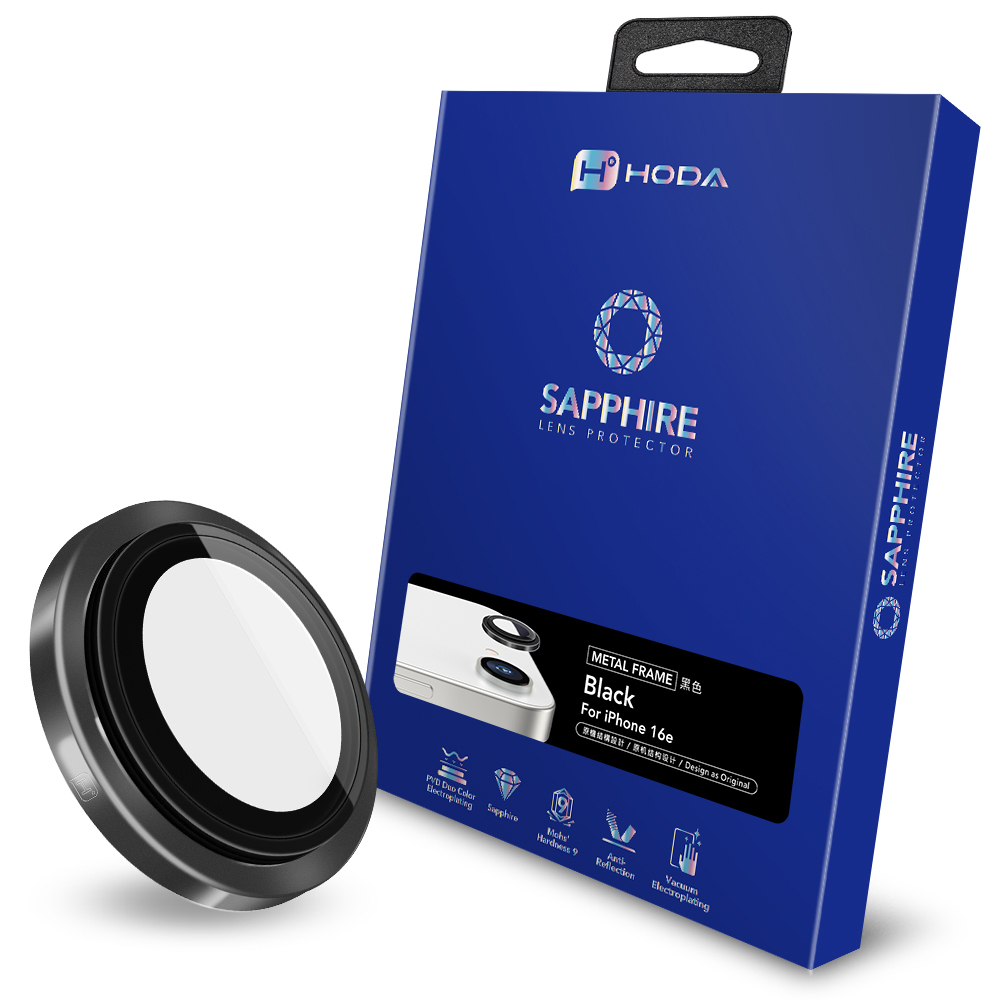 hoda 藍寶石鏡頭保護貼 iPhone 17 /16 系列適用，金屬框設計，燒鈦工藝-規格圖10