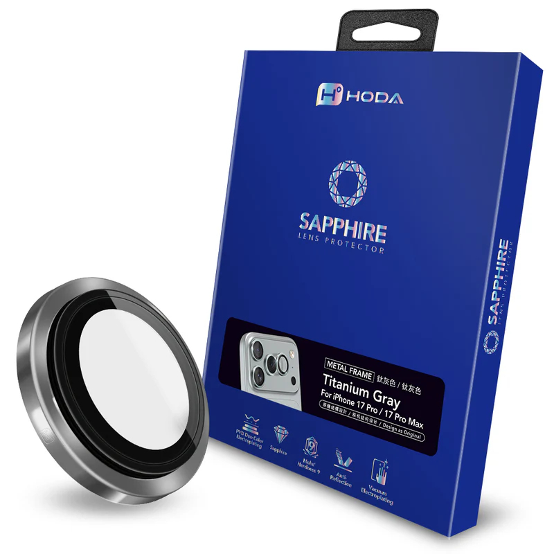 hoda 藍寶石鏡頭保護貼 iPhone 17 /16 系列適用，金屬框設計，燒鈦工藝-規格圖10